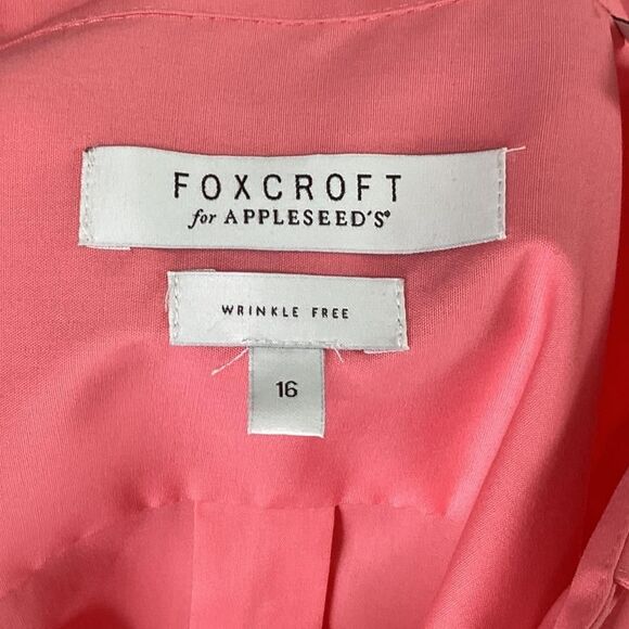 FOXCROFT for APPLESEEDS Top Women 16 Pink Wrinkle Free Blend Long Sleeve - Picture 7 of 8